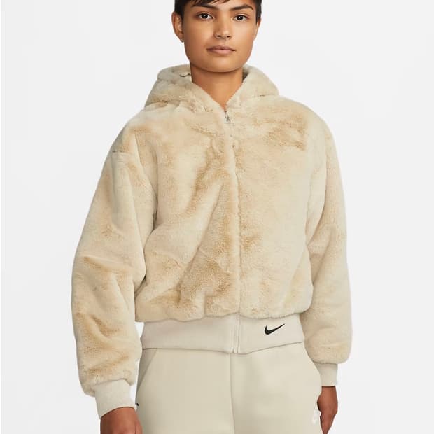 나이키 에센셜 포우 퍼자켓 베이지 스우시털후드집업후리스NSW아이보리브라운