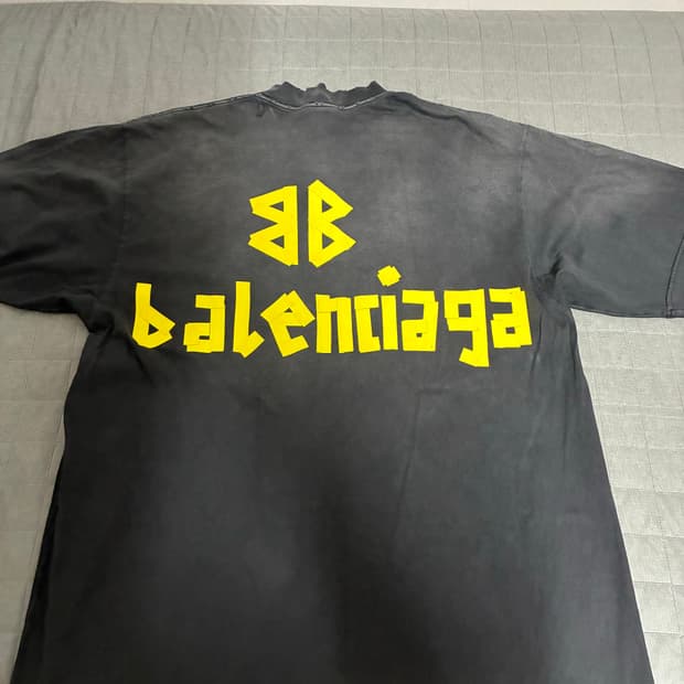 [L] 발렌시아가 테이프 로고 반팔 티셔츠 