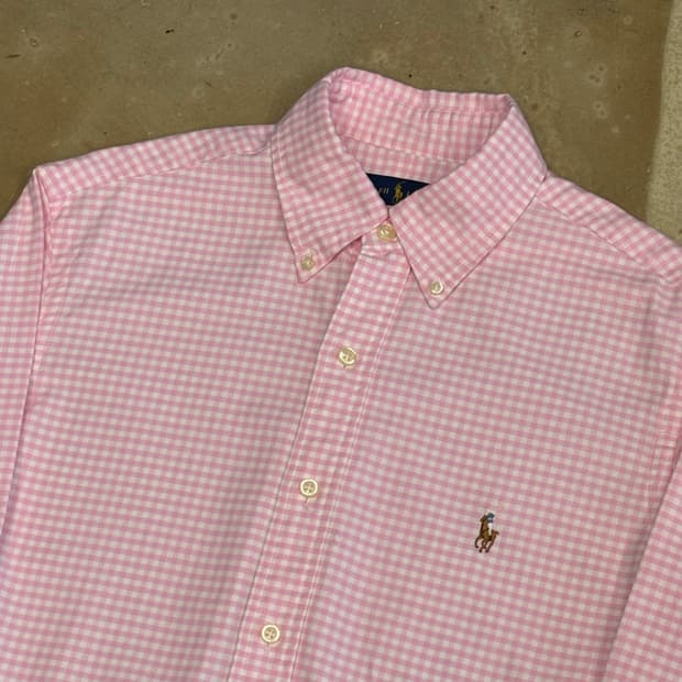S 폴로랄프로렌 클래식핏 핑크 체크셔츠