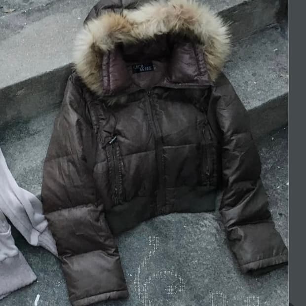 택포 세실맥비 패딩 카키브라운 레이어룸 빈티지 패쪼 패당조끼