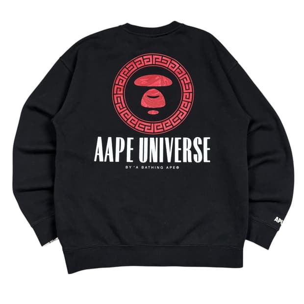 에이프 블랙컬러 빅로고 맨투맨