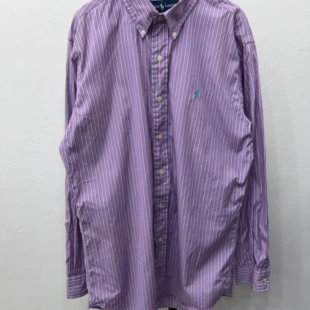 정품) 폴로랄프로렌 남성 스트라이프 셔츠 퍼플 XL