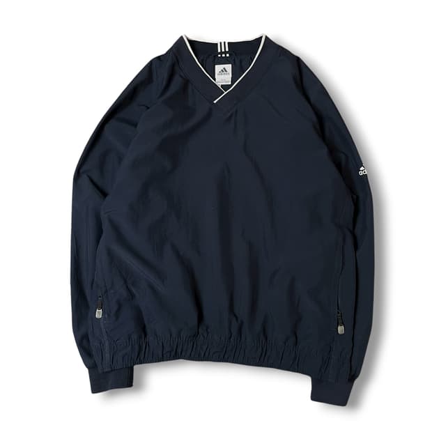 아디다스 네이비 폴리 브이넥 웜업 M