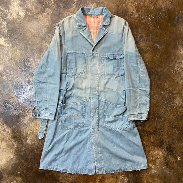 캐피탈 빈티니 데님 롱 코트 