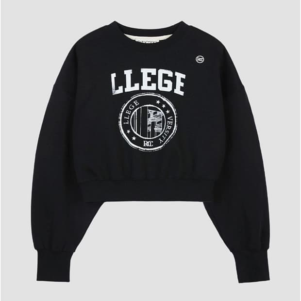 렉토 llege 로고 스웻셔츠 맨투맨 블랙