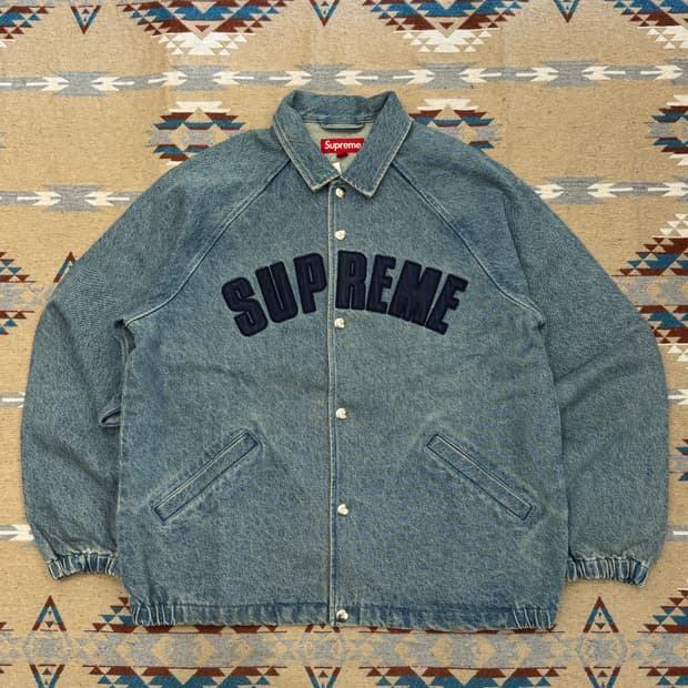 [S] 슈프림 아크 데님 코치 자켓 워시드 인디고 - 25SS