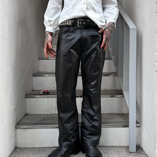 AVIREX – Black Leather Pants 