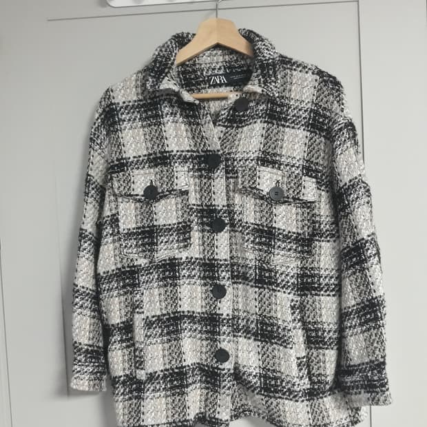 자라 더블푀켓 트위드 자켓(us xs)