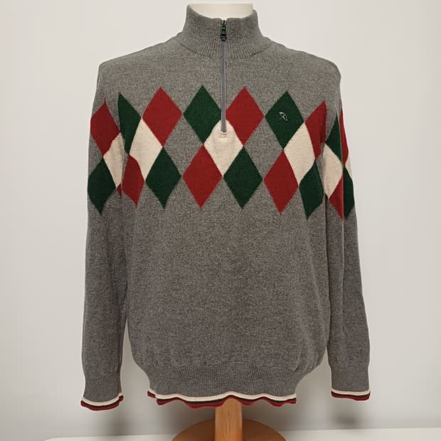 아놀드 파머 남성 아가일 방풍 니트 (라벨 110 -> 실측 95 추천)