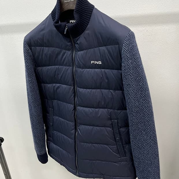 100) 핑 덕다운 방풍니트 