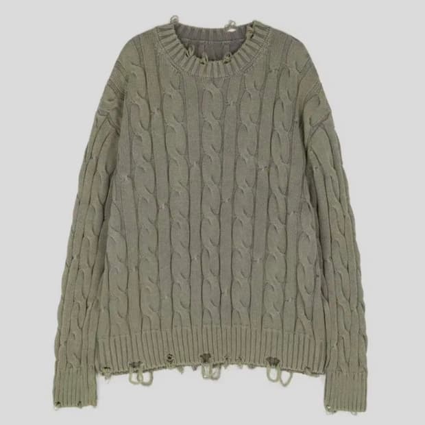 ETCE 리버시블 니트 REVERSIBLE KNIT SAND-GREY M