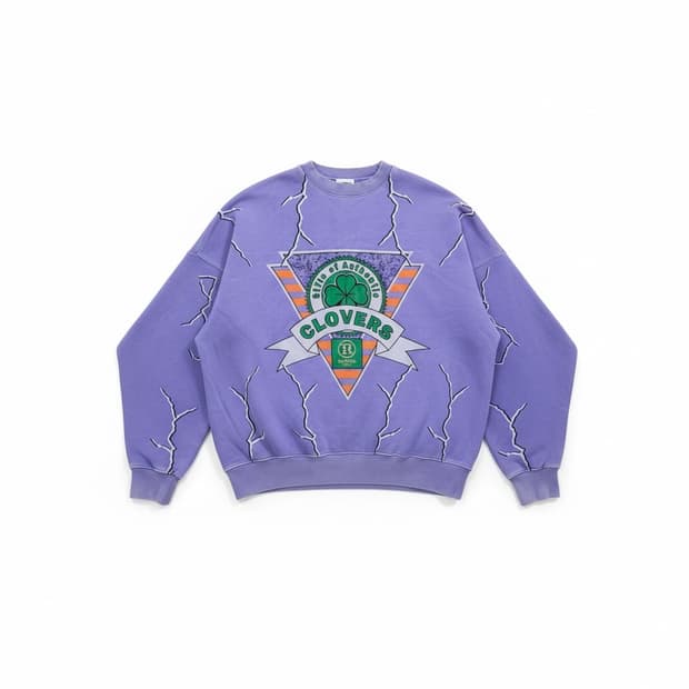 리오버 빈티지 프린팅 맨투맨 퍼플 M