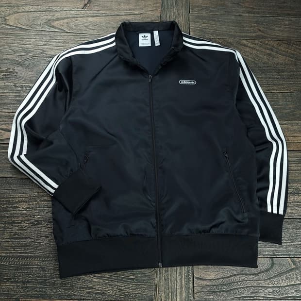 [아디다스] 사틴 파이어버드 져지 트랙탑 집업 자켓 블랙 M18901