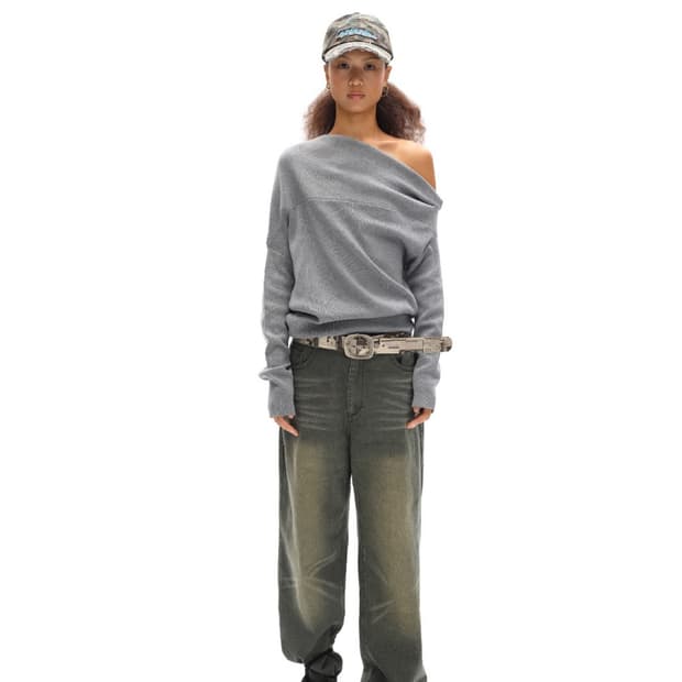 ONIMI 원-오프 숄더 니트