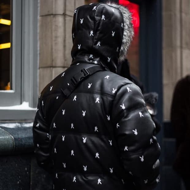 슈프림 플레이보이 버니 레더 패딩