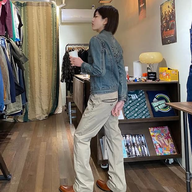 나비 자수 데님 자켓 웨스턴 데님재킷