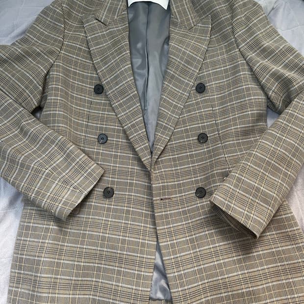 앤더슨벨 체크 더블브레스트 블레이져M