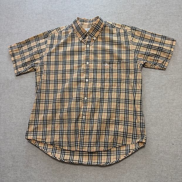 버버리 빈티지 반팔 체크 셔츠