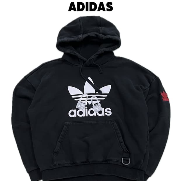 (XS) 아디다스 오리지날 올드스쿨 빅 프린팅 후드 티