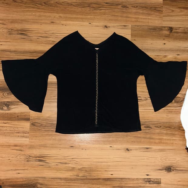 Kapital Archive Black Flare Sleeve Top
