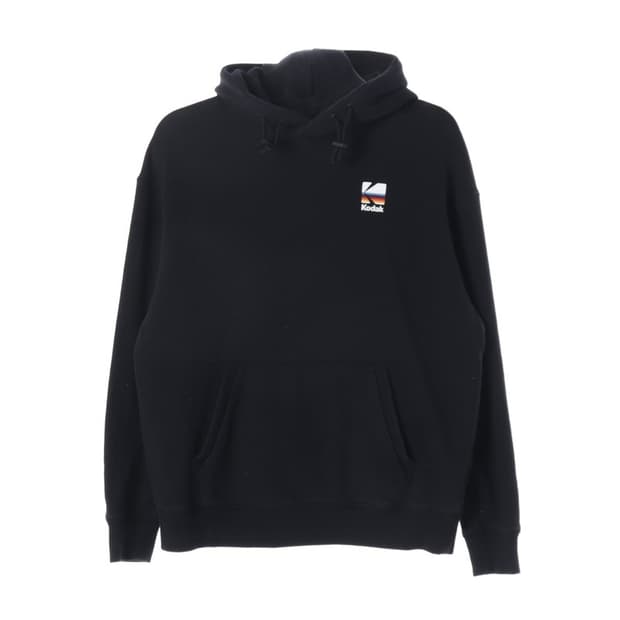 코닥 레인보우 빅로고 후드티 블랙 S