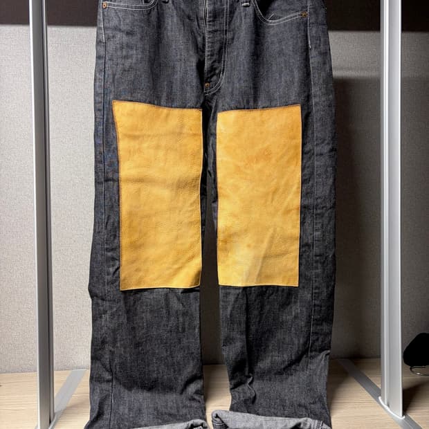 미치코코시노 yen jeans 빈티지 가죽패치 데님