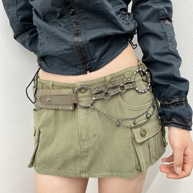 페인오어플레져 주리 카고 스커트