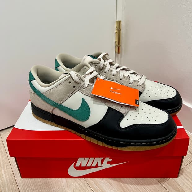 (295/US11.5)(새상품)나이키 스니커즈 신발 덩크 로우 크림 블랙