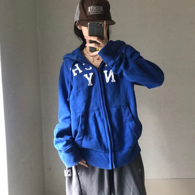 아베크롬비 블루 오버핏 후드집업