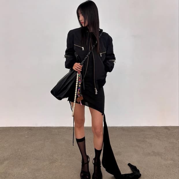 YEEL 와이이이엘 멀티 지퍼 하이넥 점퍼 블랙