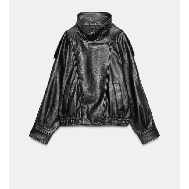 ZARA 자라 페이크 레더 자켓 XS