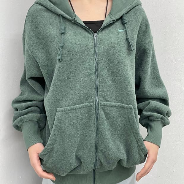 나이키 애쉬그린 테리 후드집업