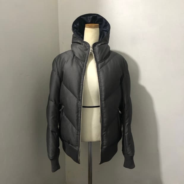 abahouse 다크 그레이 투웨이 다운 재킷 숏패딩 일본빈티지