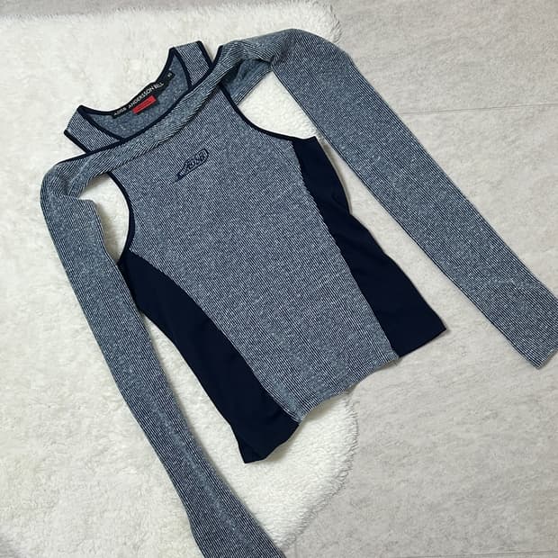 앤더슨벨 리나 컷아웃 레이어드 탑 XS 