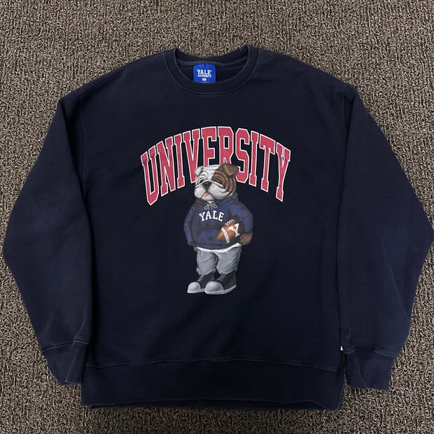 YALE 예일 불독 맨투맨 티셔츠 네이비 M
