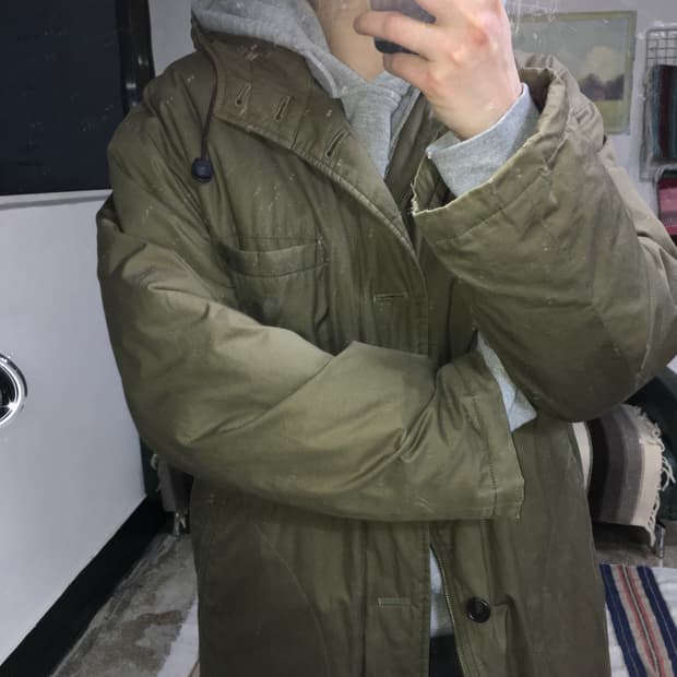 투티/0280 폴 스미스 야상 패딩 자켓 배색 후드 하이넥