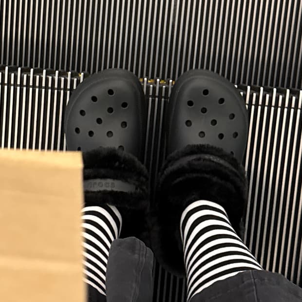 베이 라인드 클로그 크록스 240 (잠깐 1회 착용) 일본 갸루