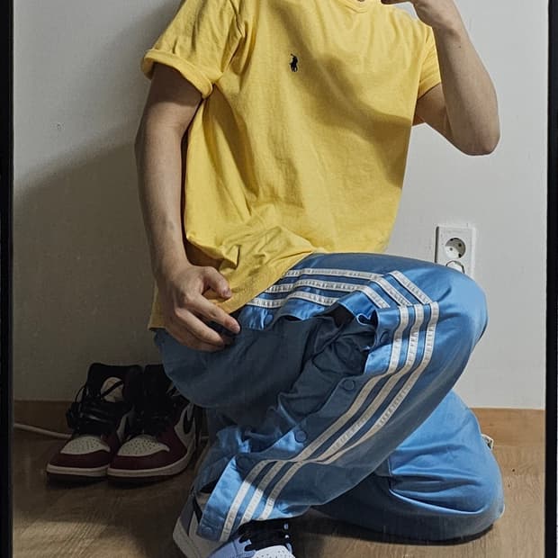 폴로 랄프로렌 연노랑 기본 반팔 티