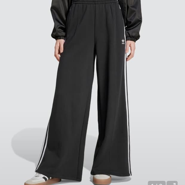 아디다스 3S 와이드 레그 팬츠 - 블랙 / IY7255