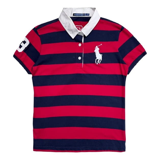 RALPH LAUREN 스트라이프 럭비티 반팔 L