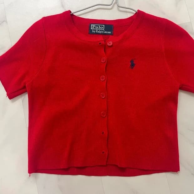폴로 크롭 가디건