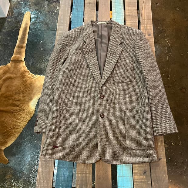 파파스 해리스 트위드 울 자켓 유니섹스 빈티지