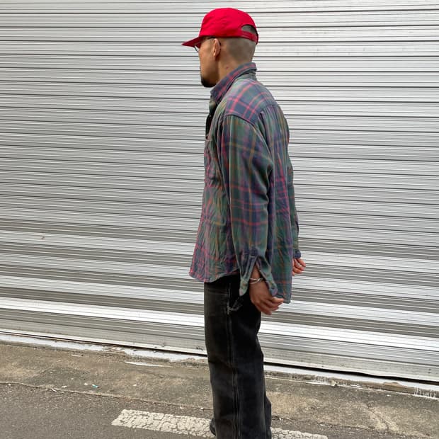 90-00s Old GAP Faded Check Shirt