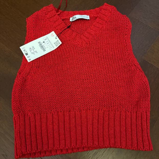 자라 숏 니트탑