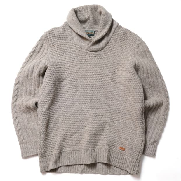 바버 Barbour Shawl Collar Knit 
