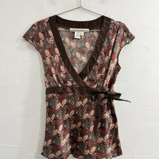 studio m pattern silk blouse