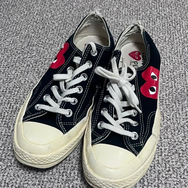 컨버스 꼼데가르송 척 70 로우 블랙 스니커즈245cm