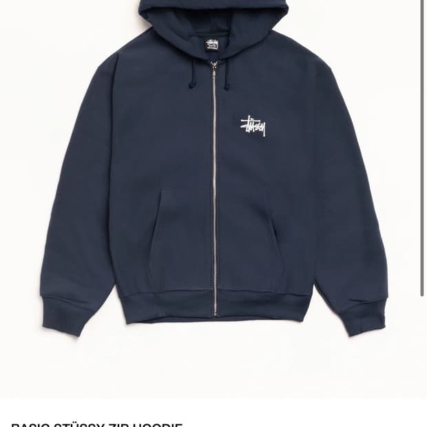 STUSSY BASIC STÜSSY ZIP HOODIE (XL)