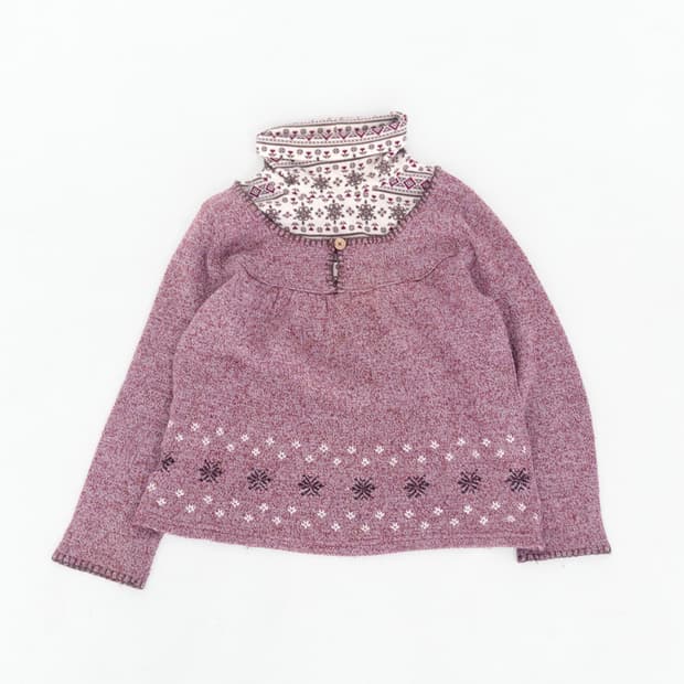 눈꽃 패턴 레이어드 탑