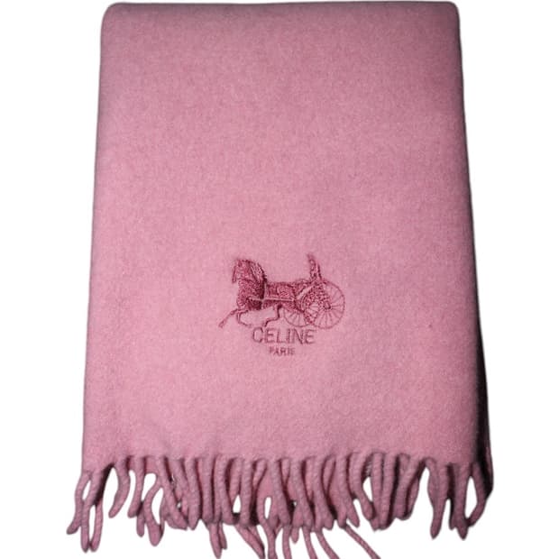 셀린느 울100% 핑크 머플러